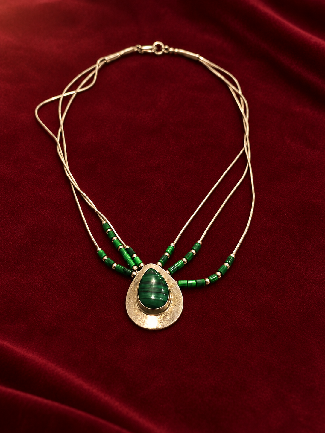 Layered Green Oval Accent Necklace, Rochel Jewelry collection photograph