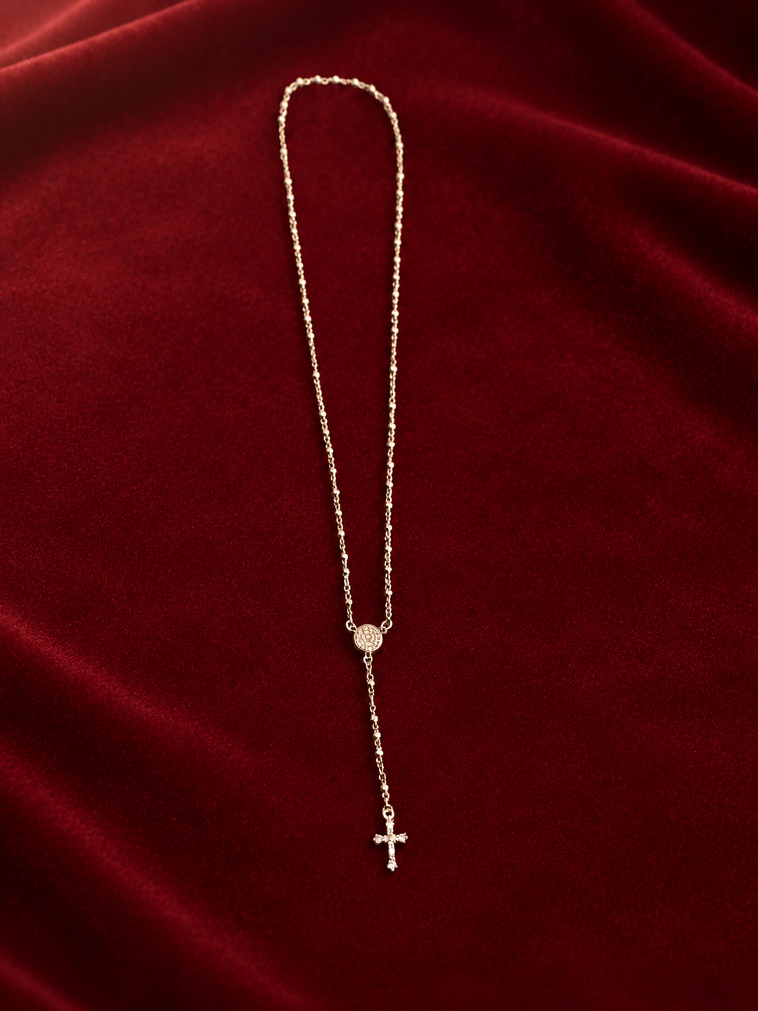Delicate Drop-Chain Cross Necklace, Rochel Jewelry collection photograph