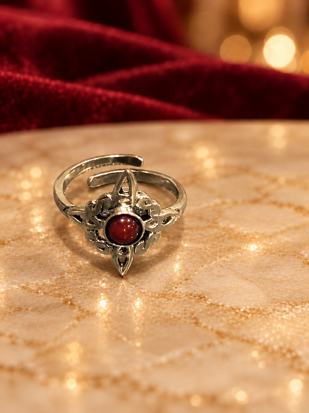 Red-Center Openwork Ring, Rochel Jewelry collection photograph