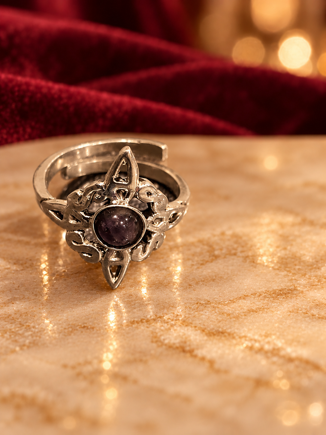 Purple-Center Openwork Ring, Rochel Jewelry collection photograph