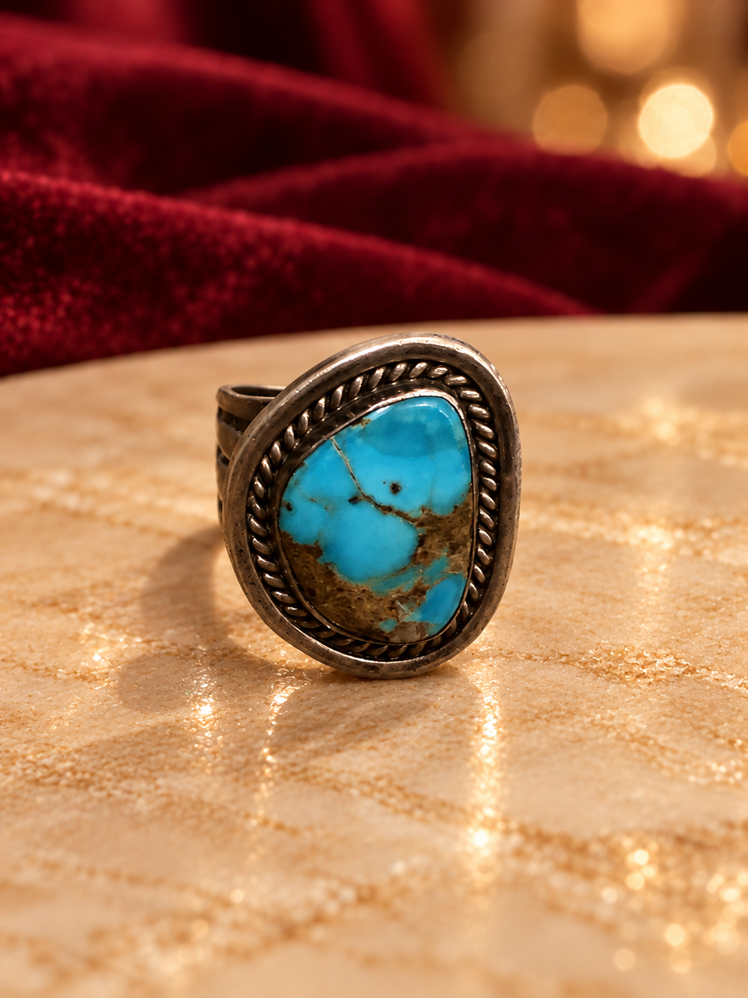 Blue-Veined Asymmetric Accent Ring, Rochel Jewelry collection photograph