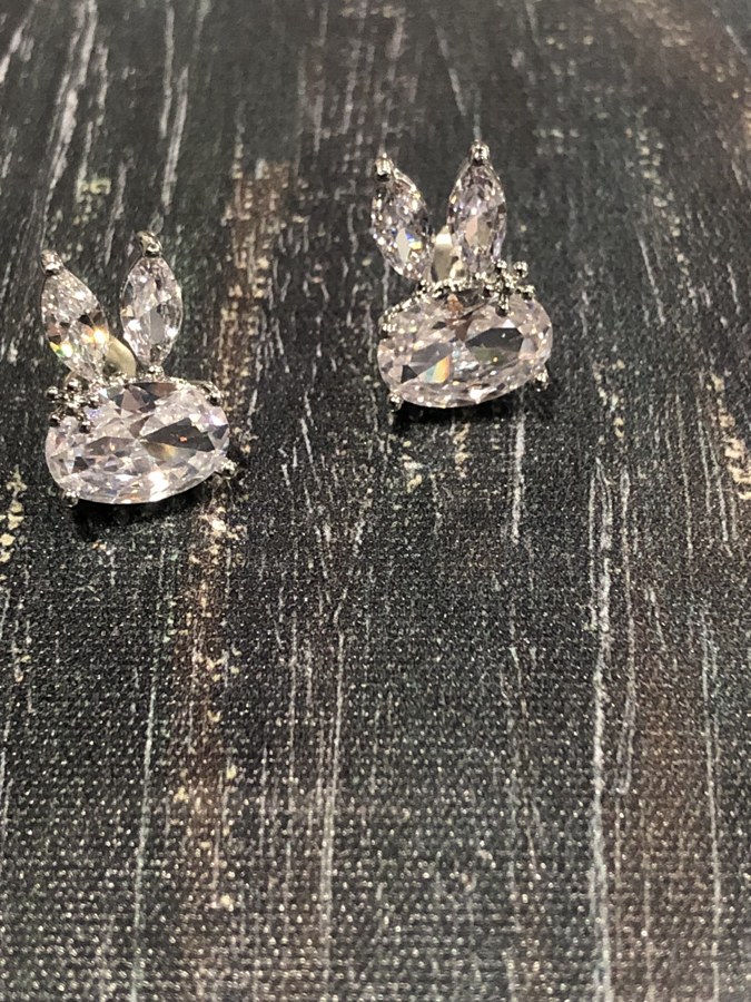 Faceted-Effect Drop Earrings