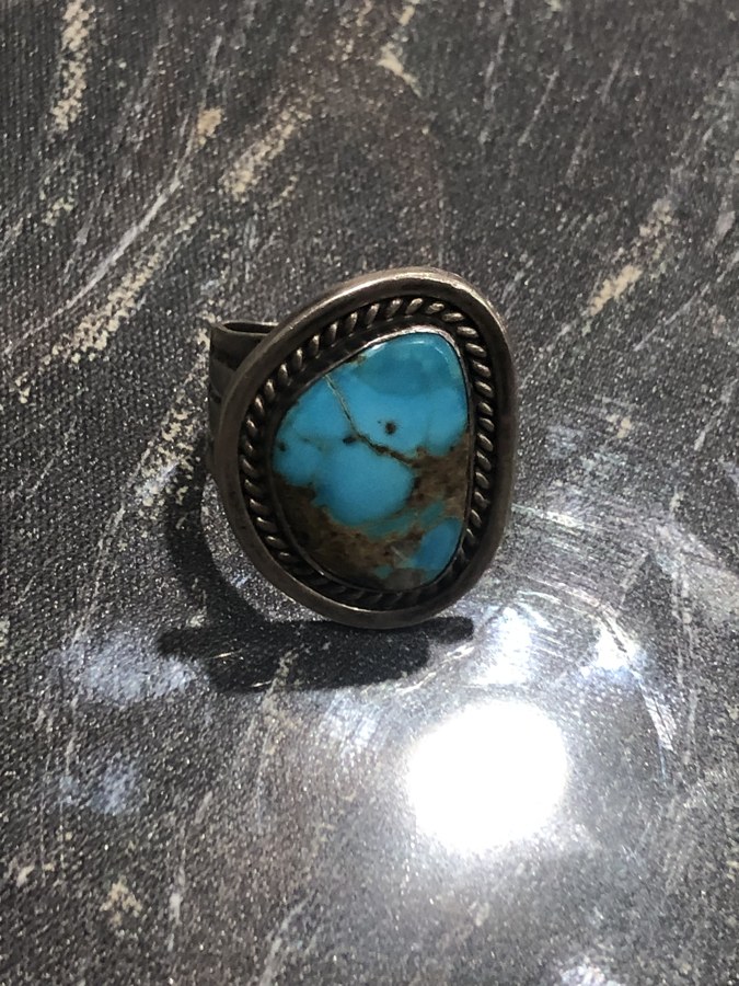 Blue-Veined Asymmetric Accent Ring